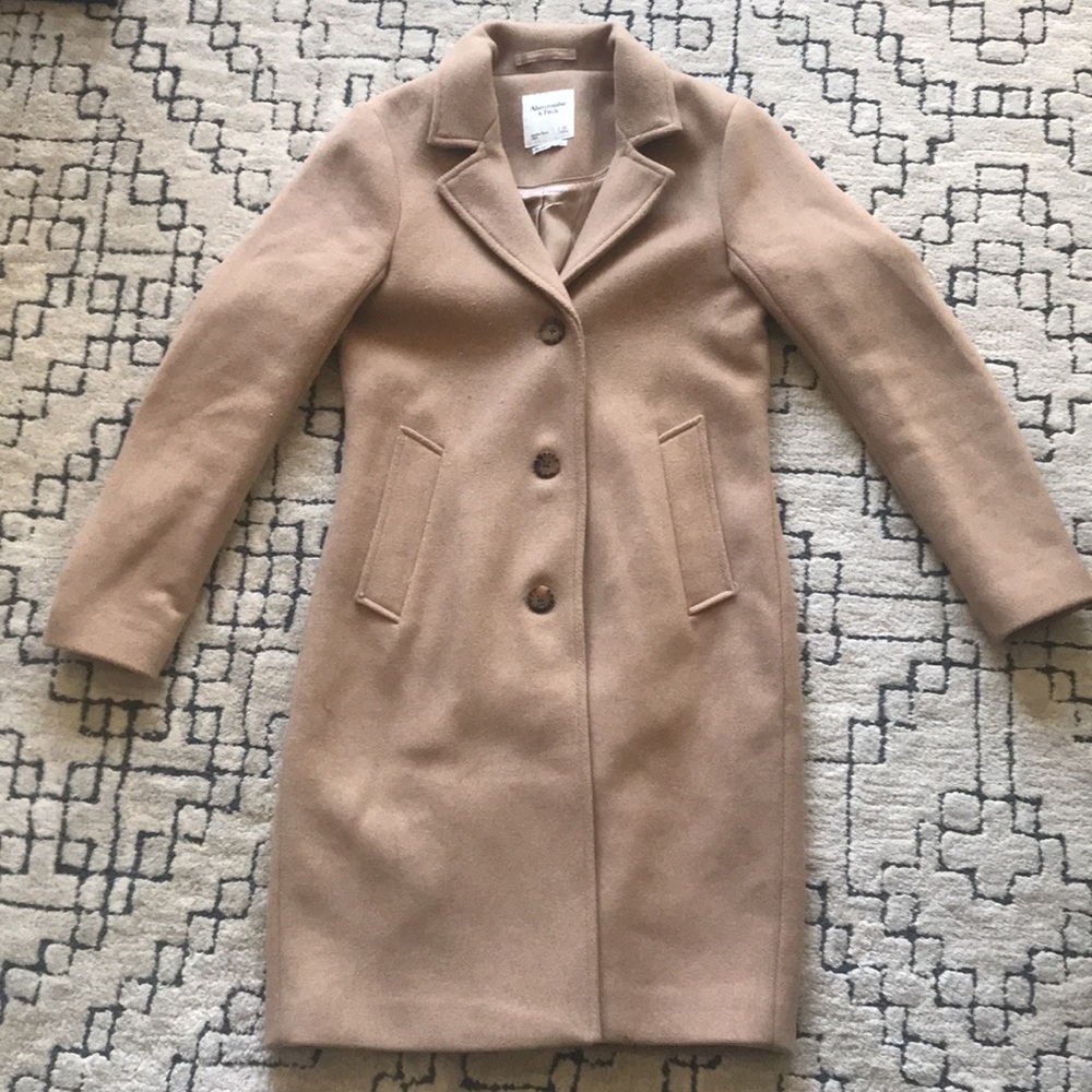 Tan Wool-Blend Dad Coat